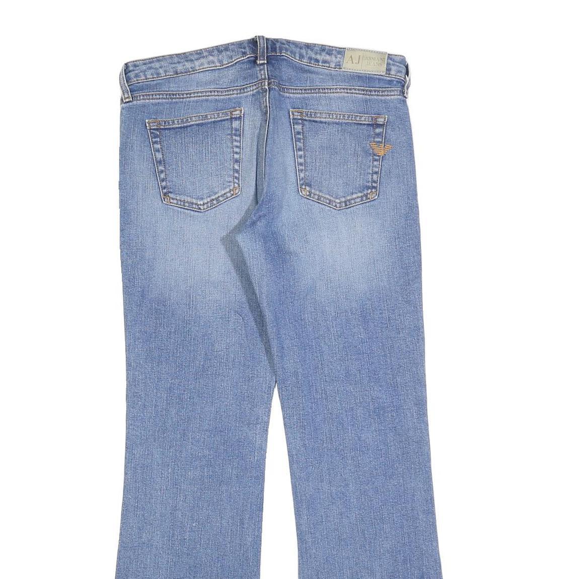ARMANI JEANS Womens Regular Fit Blue Denim Flared Jeans W30 L30 Stylish