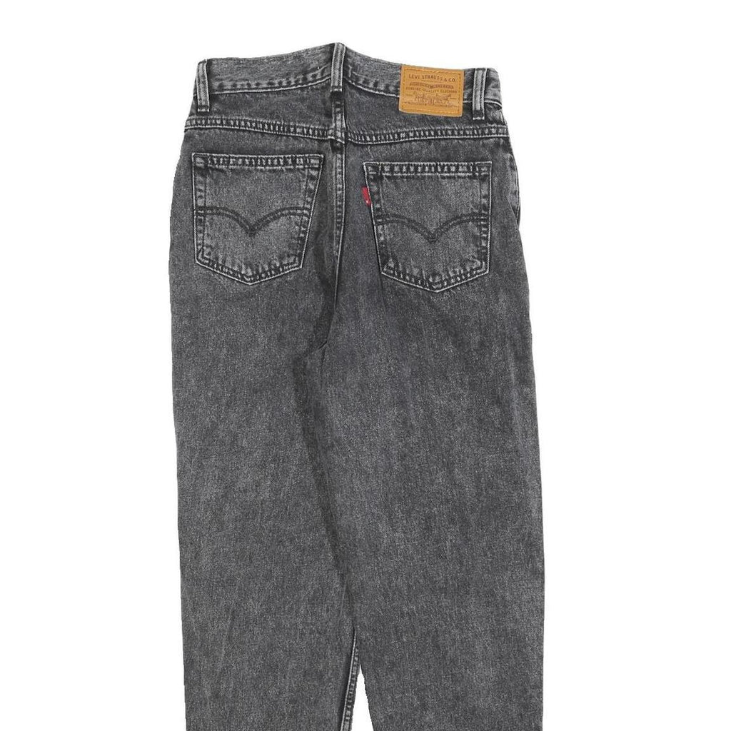 LEVI'S Womens Relaxed Black Denim Medium Wash W25 L28 Cotton Blend Zip Jeans