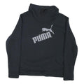 PUMA Womens Black Cotton Blend Funnel Neck Sweatshirt M Logo Print Casual