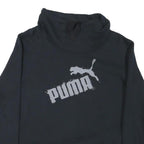 PUMA Womens Black Cotton Blend Funnel Neck Sweatshirt M Logo Print Casual