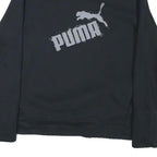 PUMA Womens Black Cotton Blend Funnel Neck Sweatshirt M Logo Print Casual