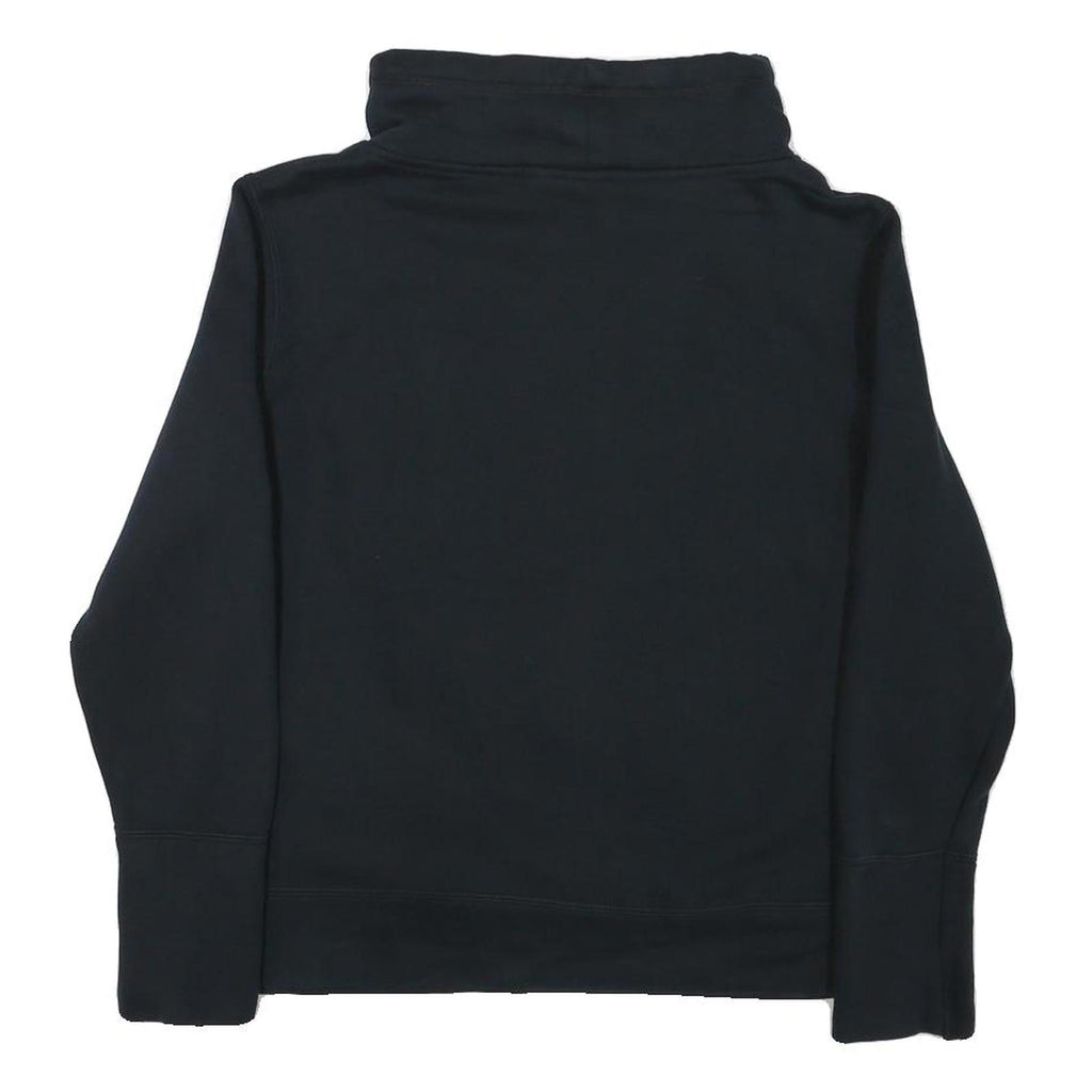 PUMA Womens Black Cotton Blend Funnel Neck Sweatshirt M Logo Print Casual