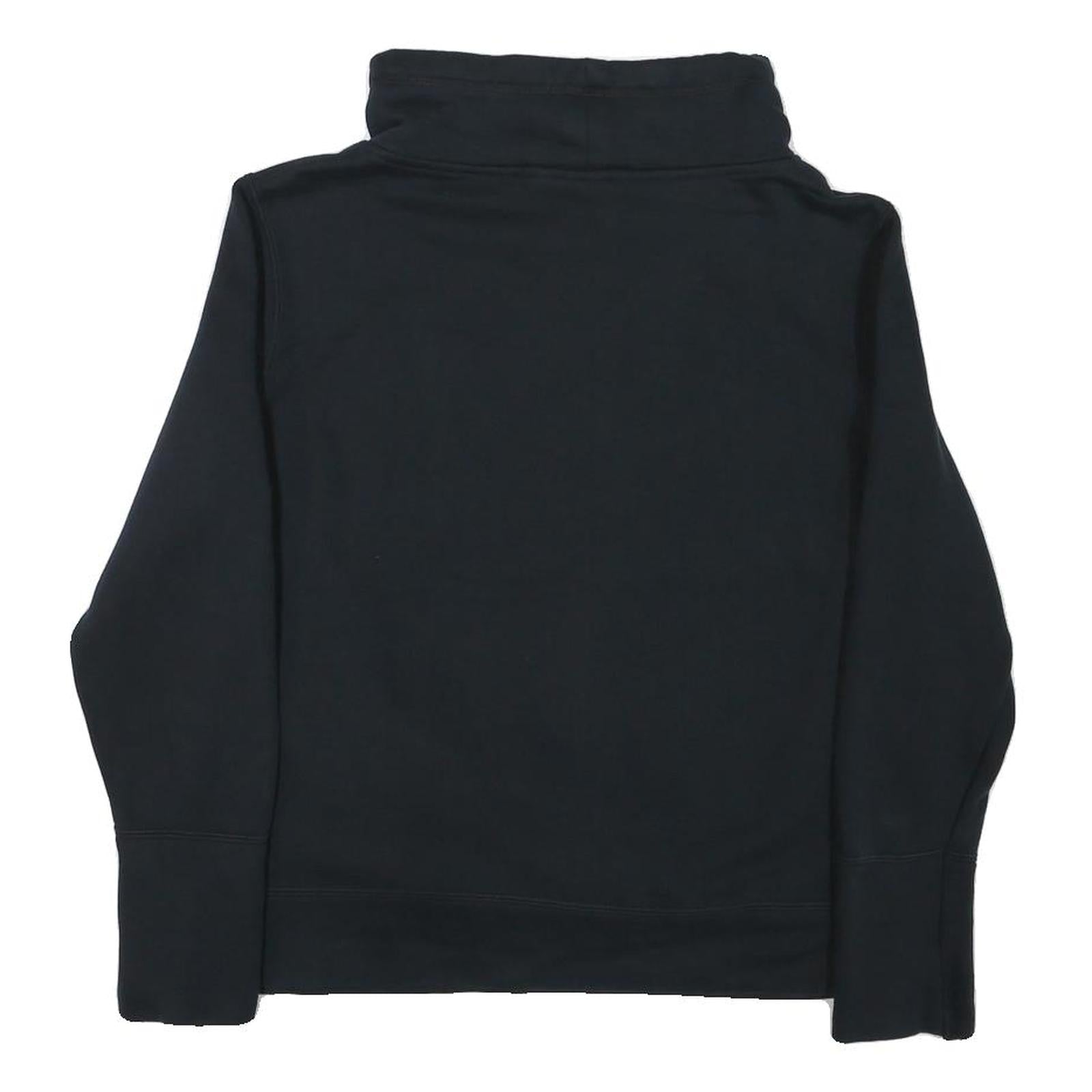 PUMA Womens Black Cotton Blend Funnel Neck Sweatshirt M Logo Print Casual