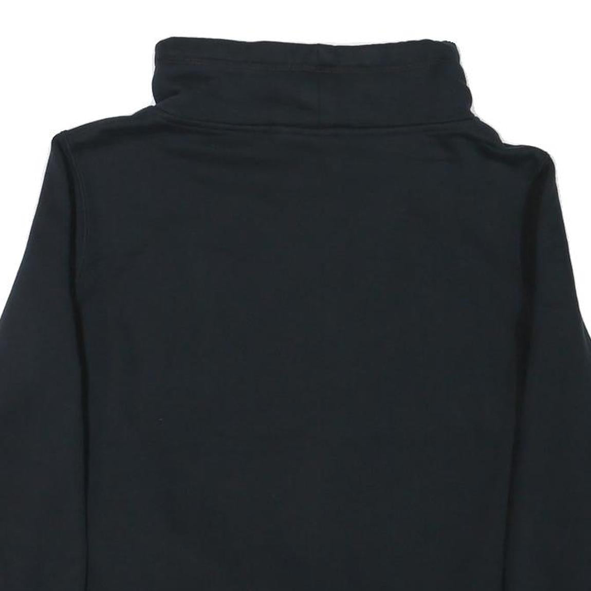 PUMA Womens Black Cotton Blend Funnel Neck Sweatshirt M Logo Print Casual