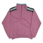 Womens Sweatshirt Purple 1/4 Zip XL