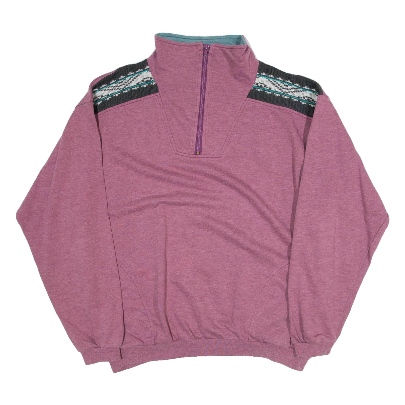 Womens Sweatshirt Purple 1/4 Zip XL