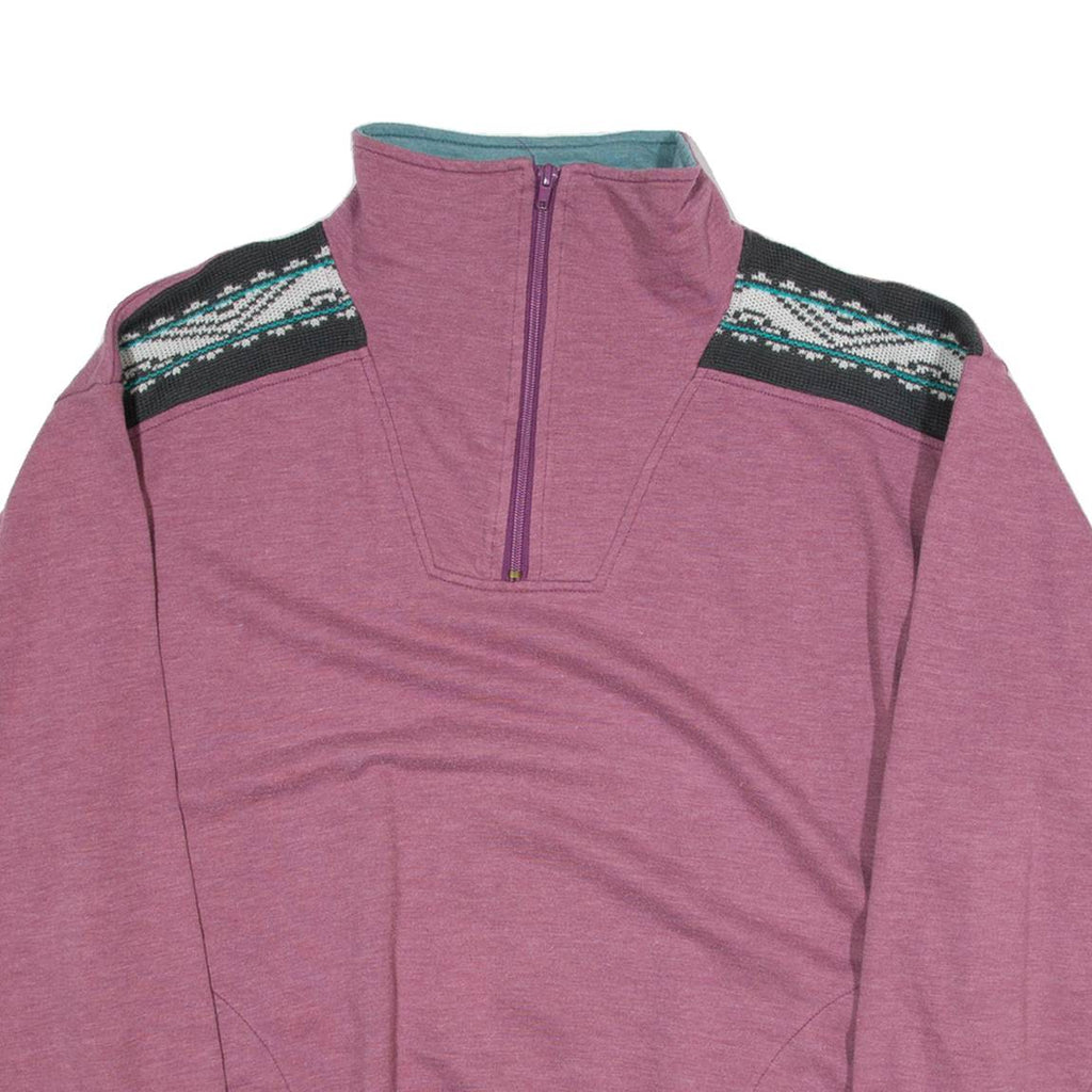 Womens Sweatshirt Purple 1/4 Zip XL