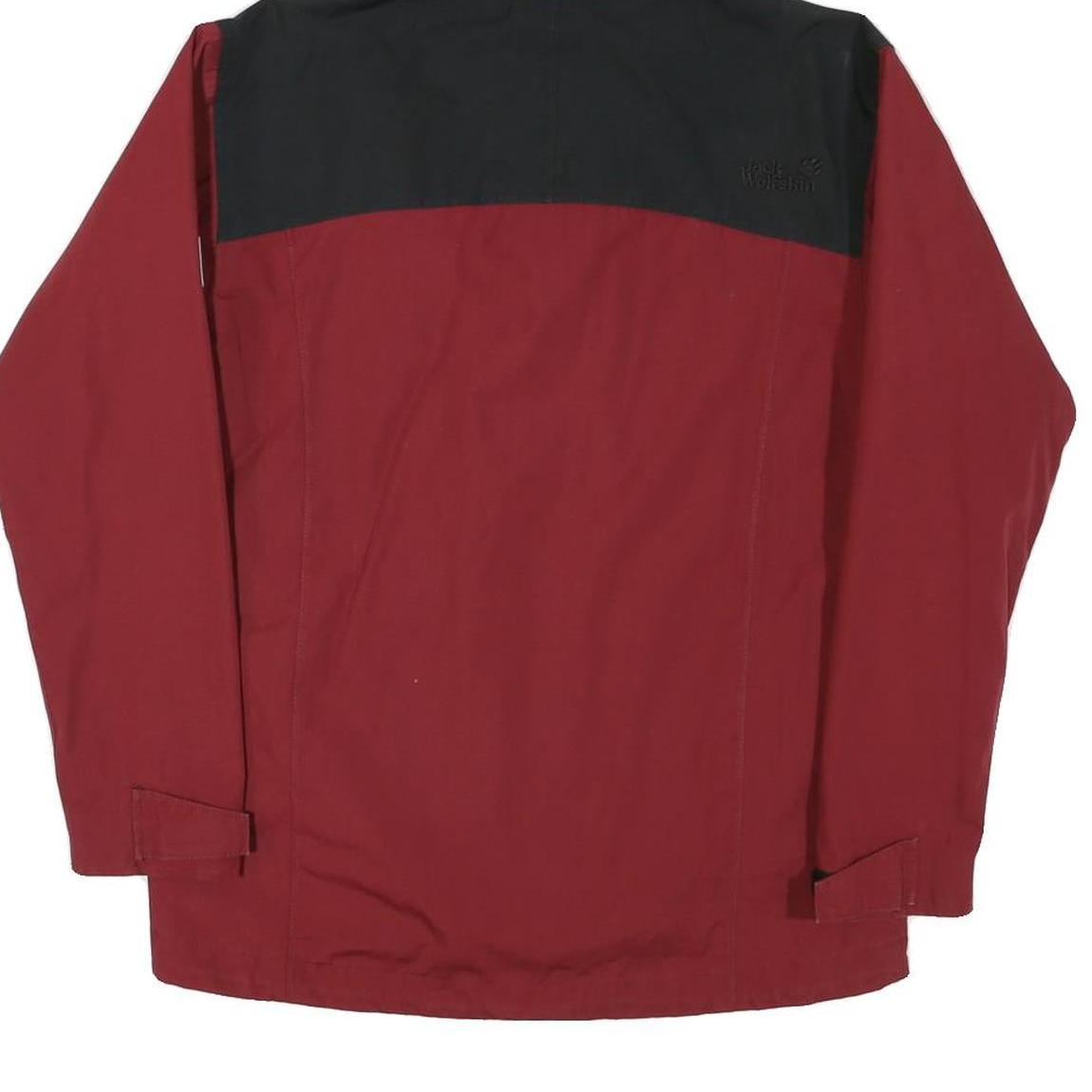 JACK WOLFSKIN Womens Red & Black Outdoor Jacket UK 10 Polyester Blend Zip Hooded