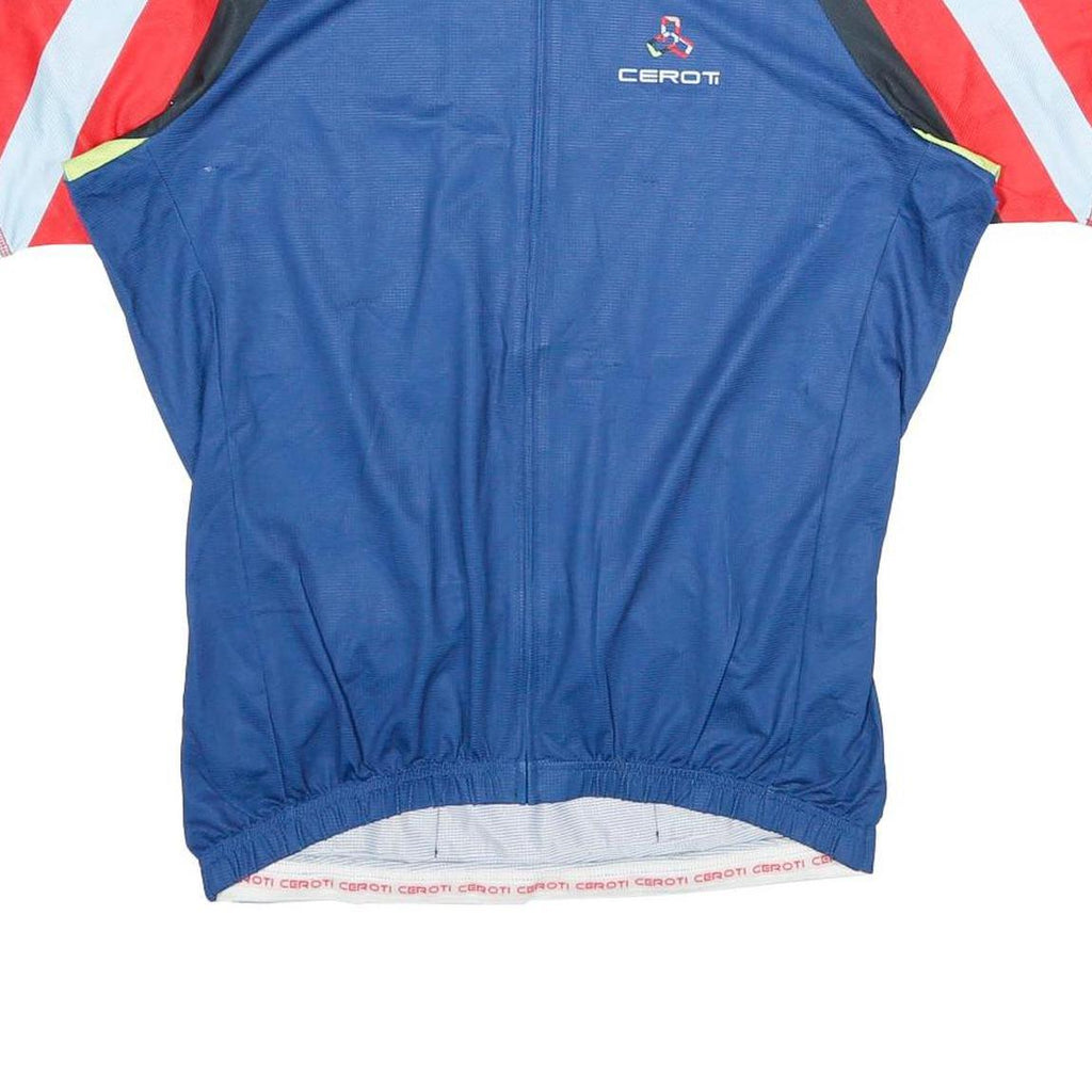 CEROTI Mens Blue & Red Graphic T-Shirt M Short Sleeve Crew Neck Polyester