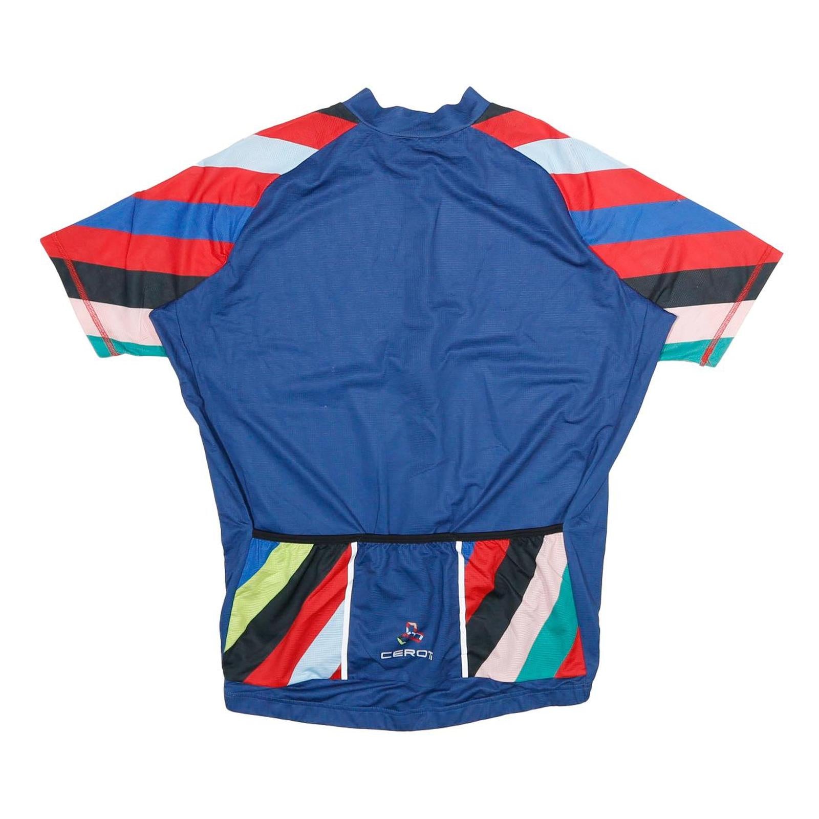 CEROTI Mens Blue & Red Graphic T-Shirt M Short Sleeve Crew Neck Polyester