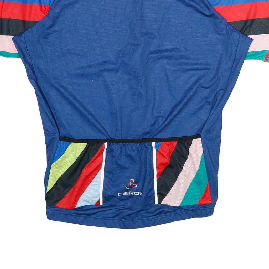 CEROTI Mens Blue & Red Graphic T-Shirt M Short Sleeve Crew Neck Polyester