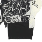 PHASE EIGHT Womens Black & White Floral Day Polyester Blend Shift Dress UK 12