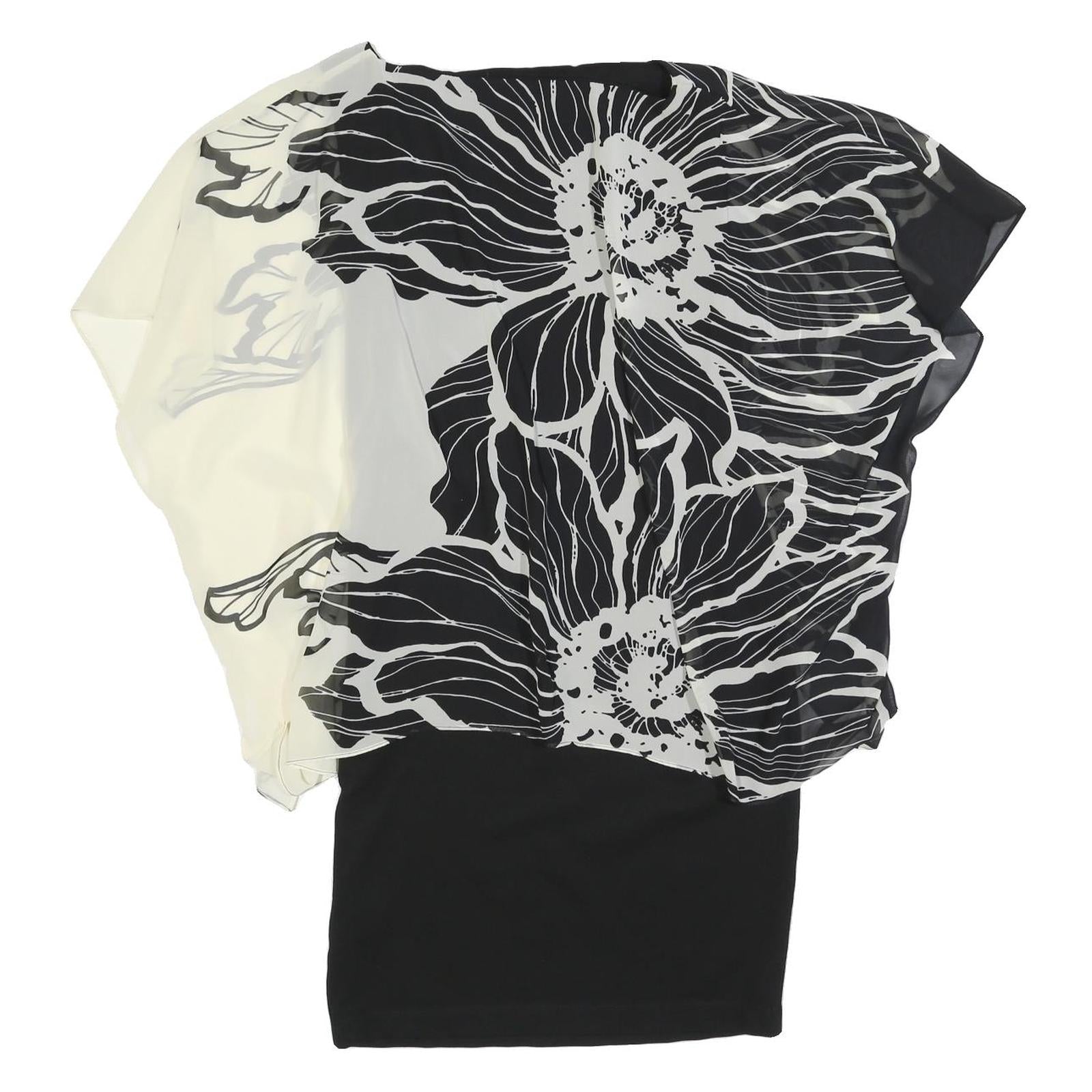 PHASE EIGHT Womens Black & White Floral Day Polyester Blend Shift Dress UK 12