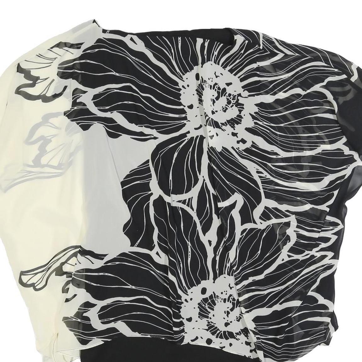 PHASE EIGHT Womens Black & White Floral Day Polyester Blend Shift Dress UK 12