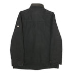 PIERRE CARDIN Mens Black Polyester Zip Up Jacket XL Plain Stylish Outerwear