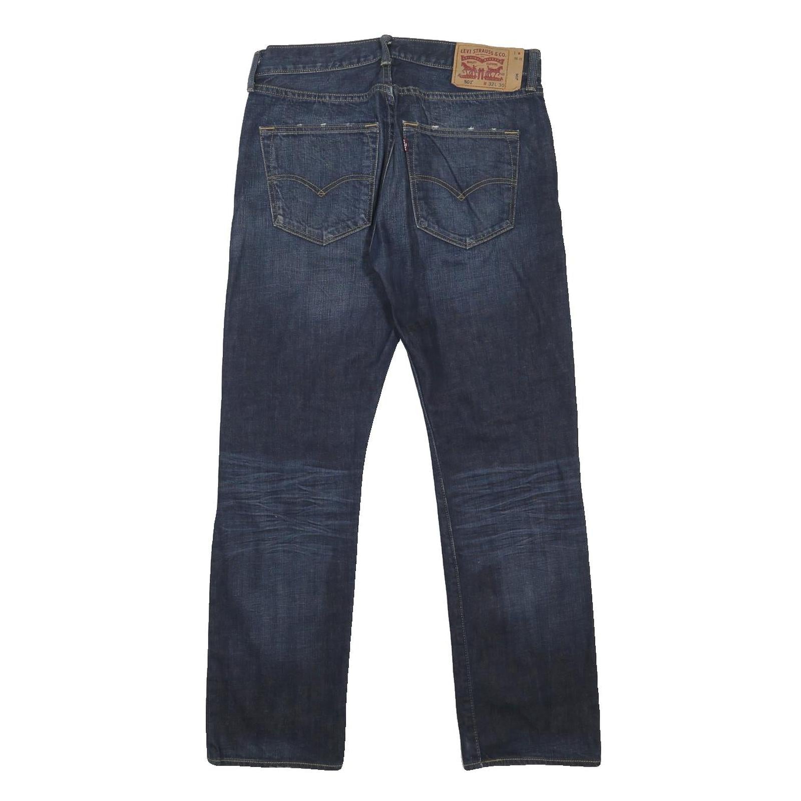 LEVI'S 501 Mens Jeans Blue Regular Straight Denim Medium W32 L30 Classic Fit