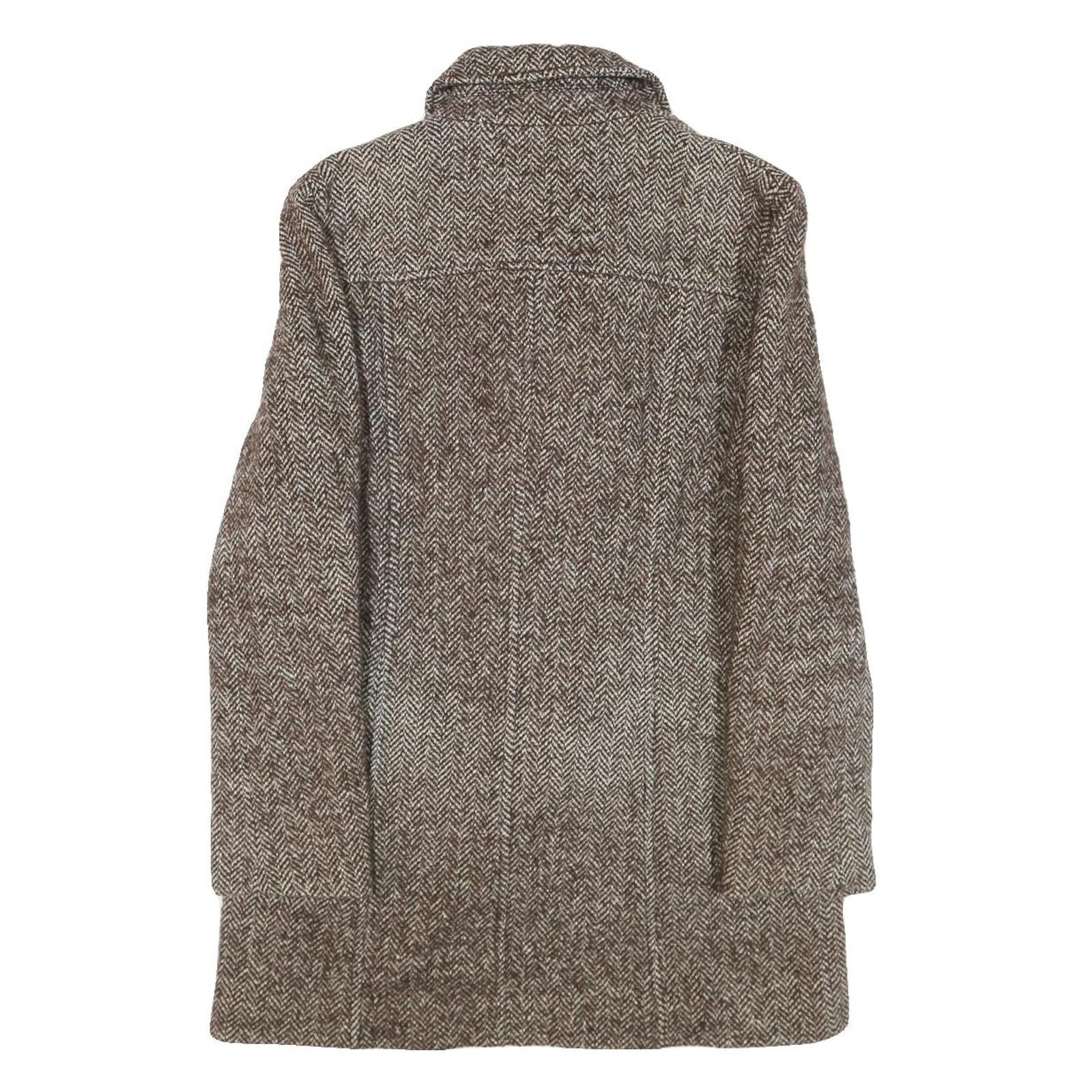 MAX&CO Womens Brown Wool Blend Herringbone Button Jacket UK 10 Classic Tailored