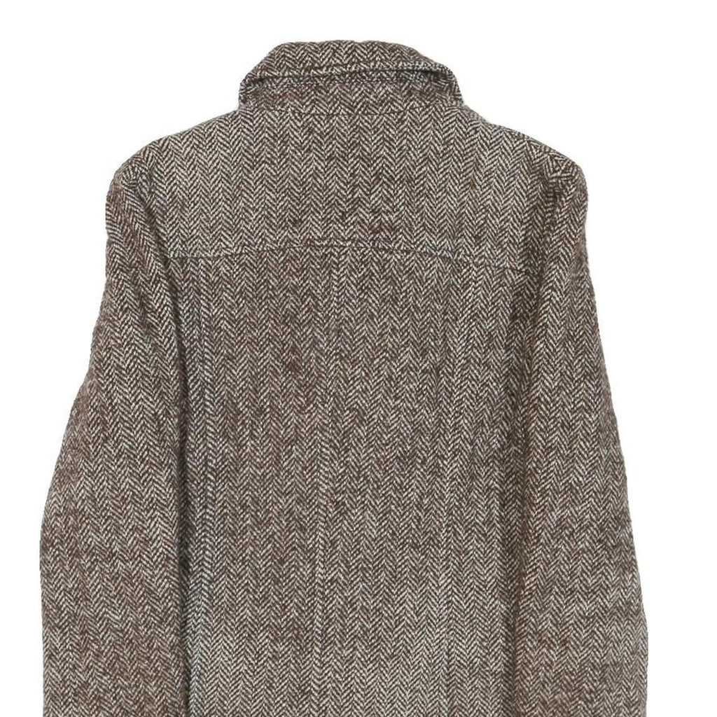 MAX&CO Womens Brown Wool Blend Herringbone Button Jacket UK 10 Classic Tailored