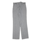 Mens Cotton Blend Regular Fit Straight Black White Check Trousers W30 L33