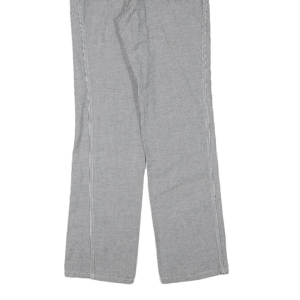 Mens Cotton Blend Regular Fit Straight Black White Check Trousers W30 L33