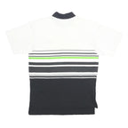 NIKE Boys White Black Green Stripe T-Shirt XL Short Sleeve 1/4 Zip Sportswear