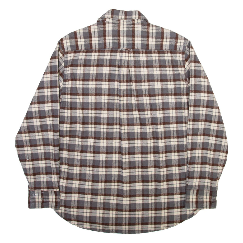 JACHS Mens Shirt Beige Check Long Sleeve M