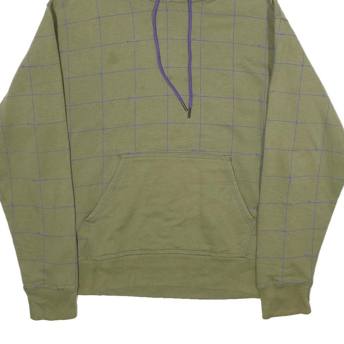 CHAMPION Mens Green Pullover Hoodie M Cotton Blend Casual Streetwear