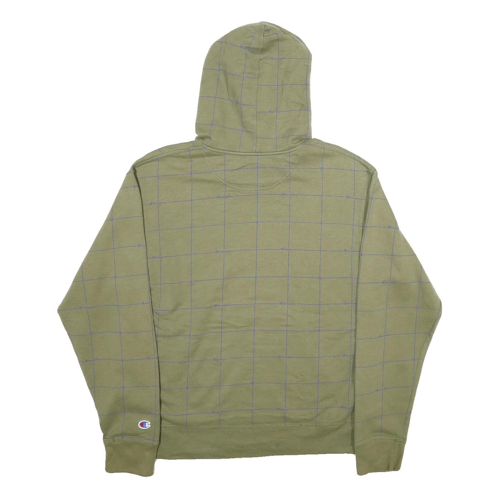 CHAMPION Mens Green Pullover Hoodie M Cotton Blend Casual Streetwear