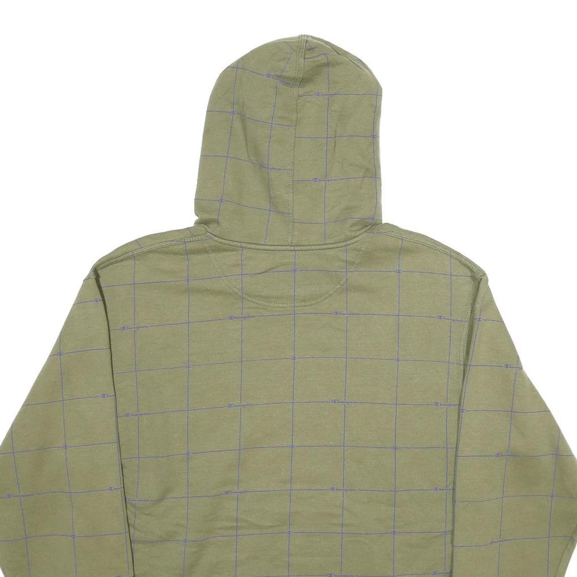 CHAMPION Mens Green Pullover Hoodie M Cotton Blend Casual Streetwear