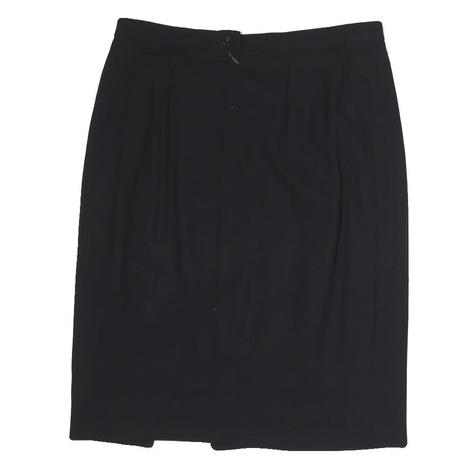 ESCADA Womens Black Classic Pencil Knee Length Cotton Skirt M Smart Formal