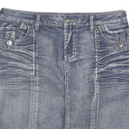 PASHU Womens Blue Denim Mini Cotton Plain Skirt M Casual Streetwear