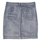 PASHU Womens Blue Denim Mini Cotton Plain Skirt M Casual Streetwear