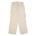 H&M Womens Cotton Blend Beige Relaxed Tapered Trousers W28 L32 Cargo Pockets