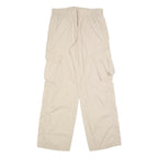 H&M Womens Cotton Blend Beige Relaxed Tapered Trousers W28 L32 Cargo Pockets