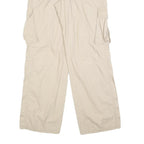 H&M Womens Cotton Blend Beige Relaxed Tapered Trousers W28 L32 Cargo Pockets