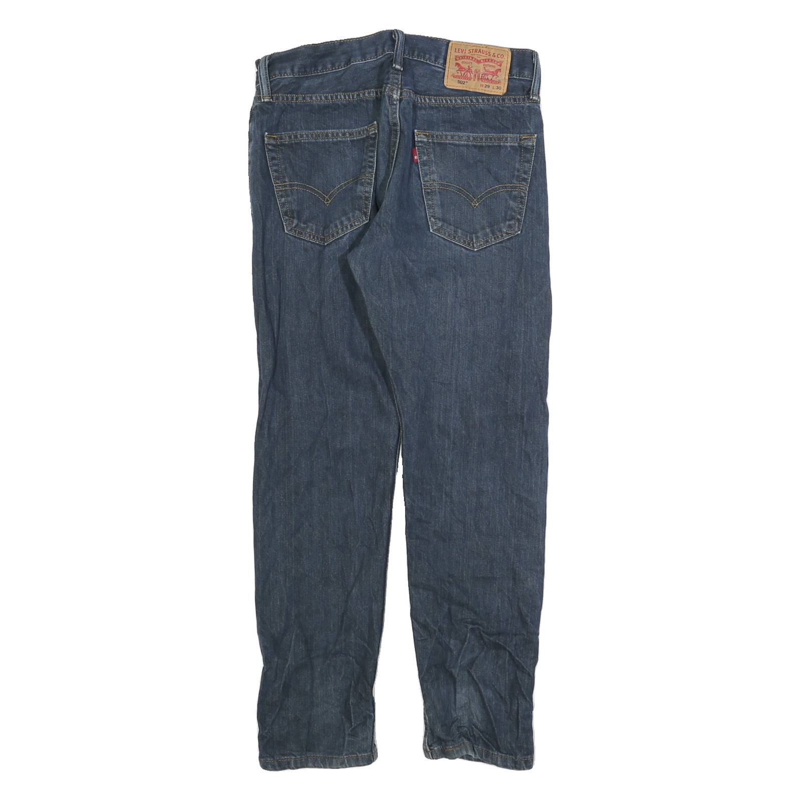 LEVI'S 502 Mens Jeans Blue Slim Straight Denim Medium W29 L27 Stylish Zip