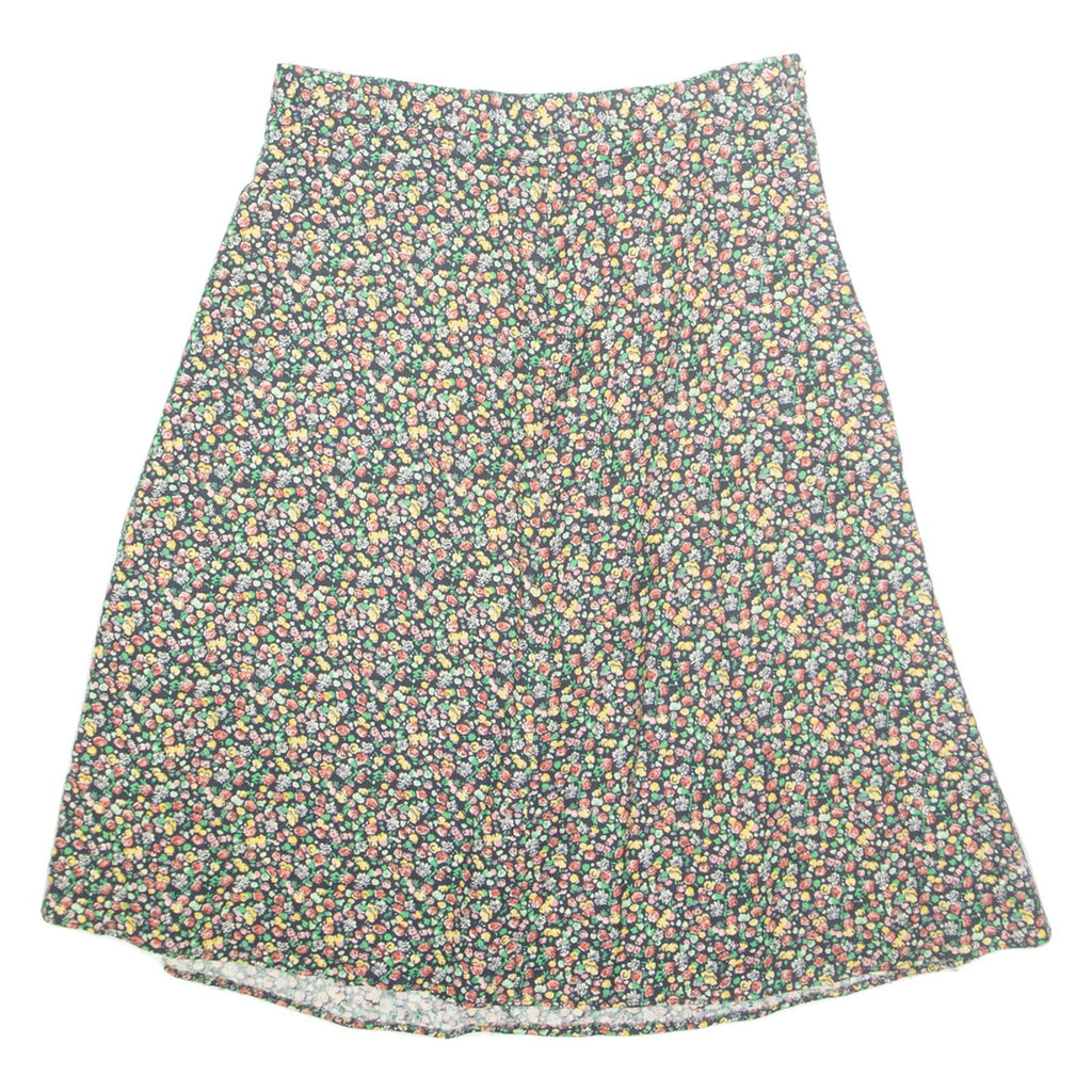 Womens A-Line Skirt Green Midi Floral M