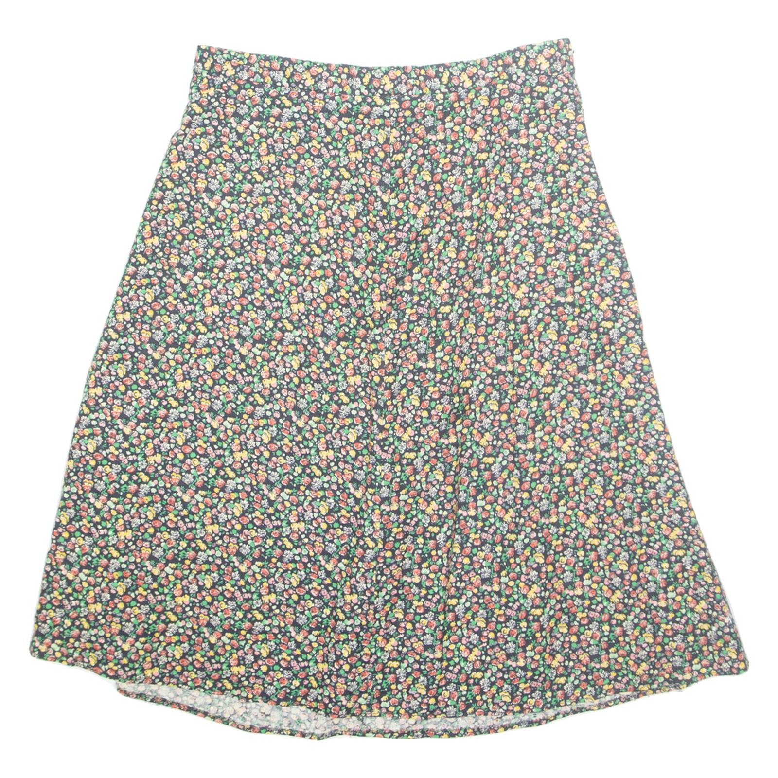 Womens A-Line Skirt Green Midi Floral M