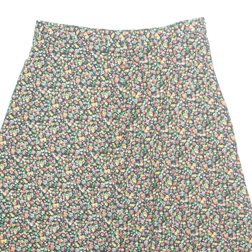 Womens A-Line Skirt Green Midi Floral M