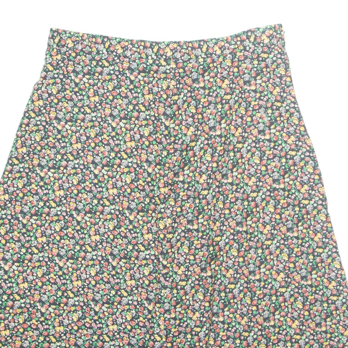 Womens A-Line Skirt Green Midi Floral M