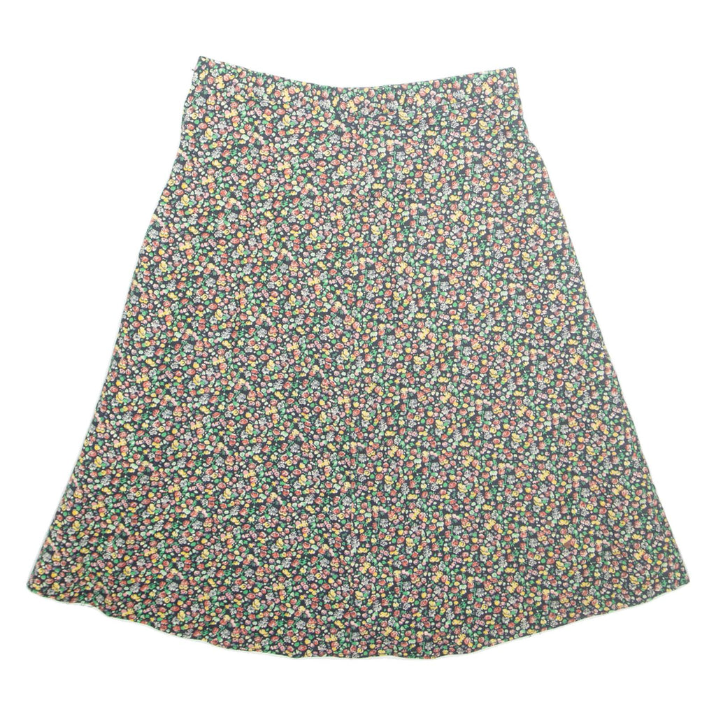 Womens A-Line Skirt Green Midi Floral M