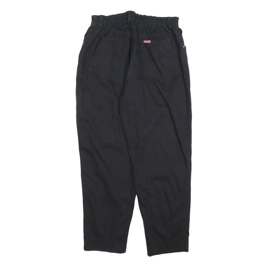 TEDDY'S Womens Cotton Blend Black Relaxed Tapered Trousers W30 L28 Casual Wear