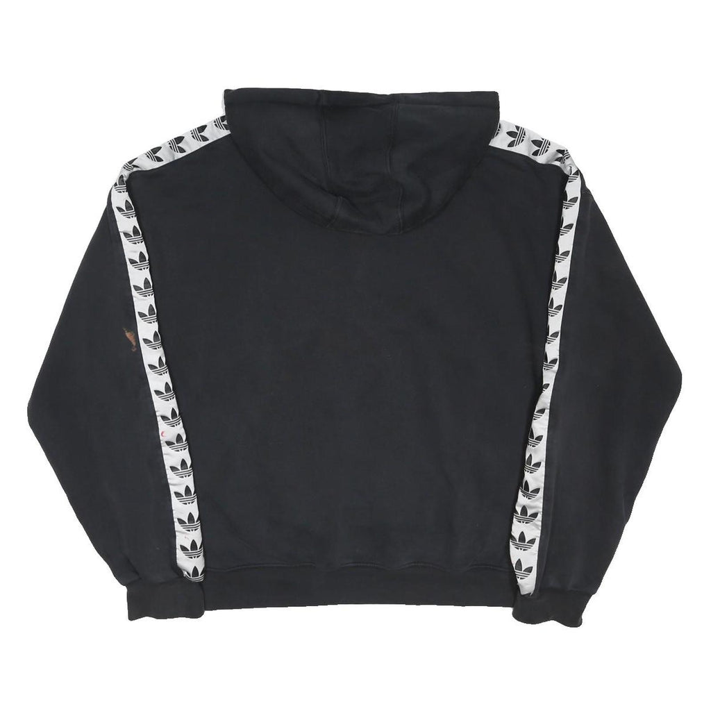 ADIDAS ORIGINALS Mens Black Hoodie XL Cotton Blend Pullover Trefoil Logo