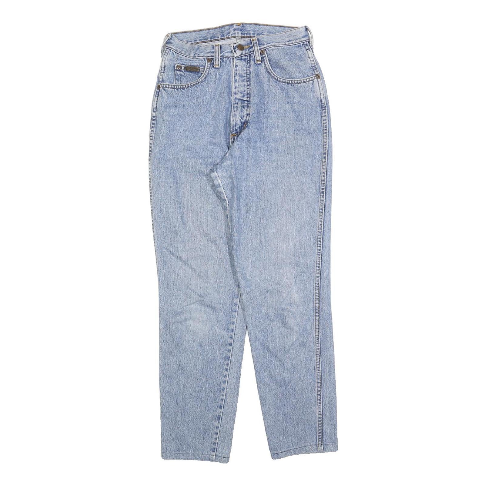 WRANGLER Womens Blue Regular Straight Denim Cotton Blend Light W26 L28 Zip