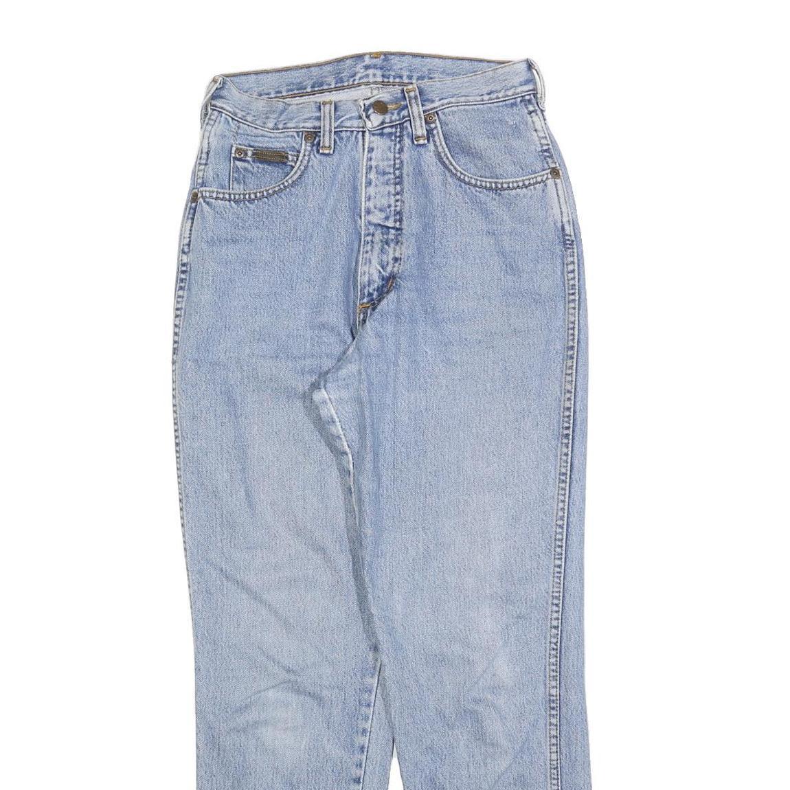 WRANGLER Womens Blue Regular Straight Denim Cotton Blend Light W26 L28 Zip