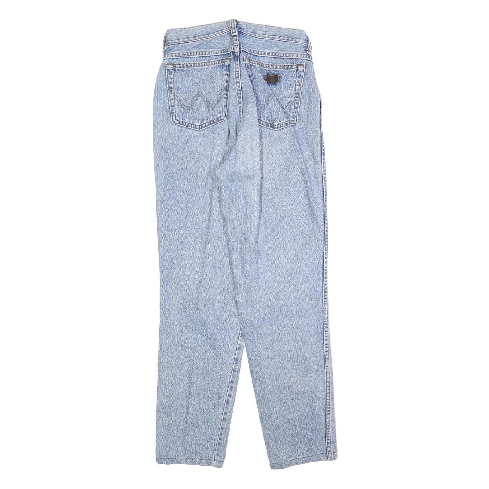 WRANGLER Womens Blue Regular Straight Denim Cotton Blend Light W26 L28 Zip