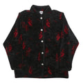 ARTISANS Womens Black Red Button Jacket L Polyester Blend Fleece Graphic