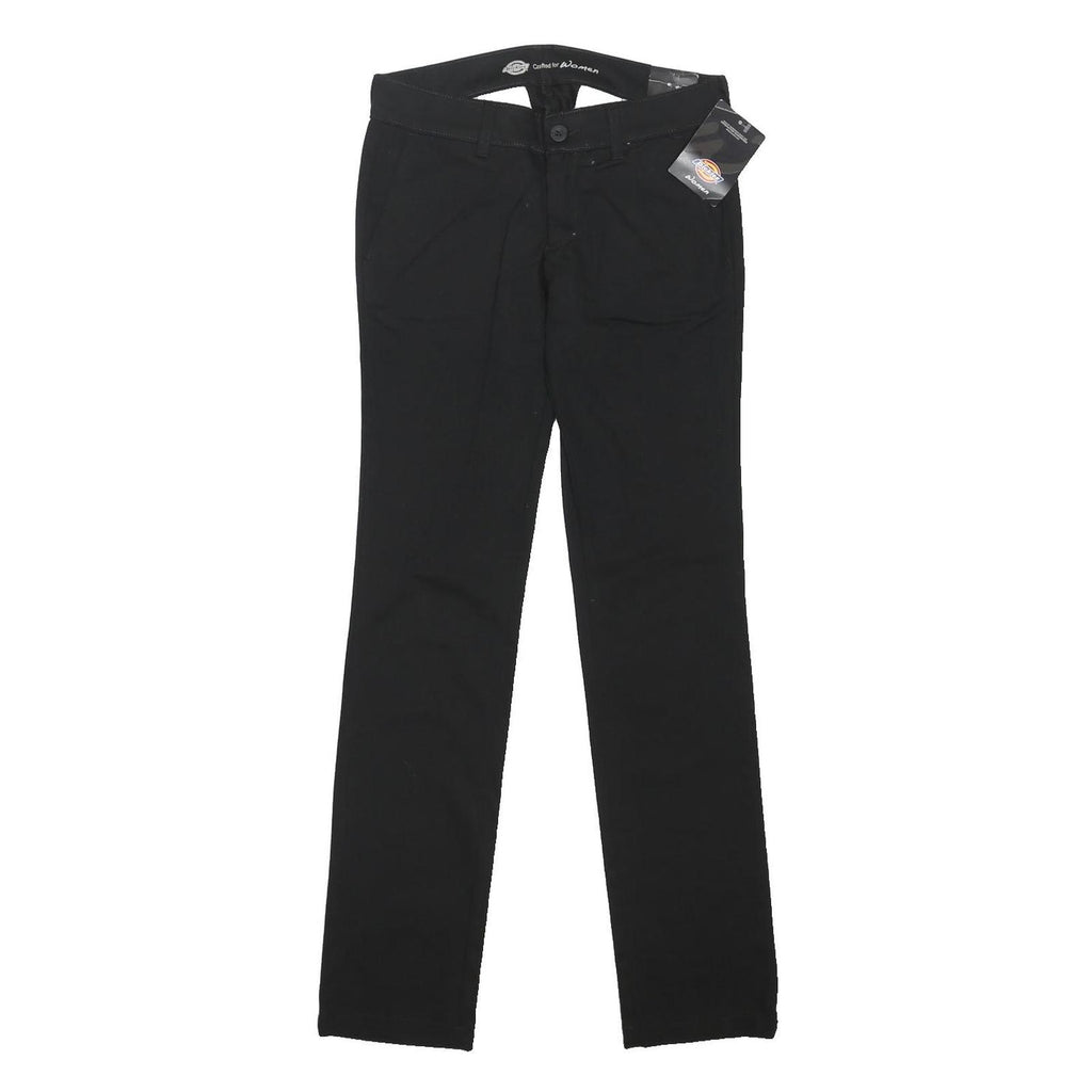 DICKIES Womens Black Regular Fit Straight Leg Trousers W30 L32 Workwear Zip