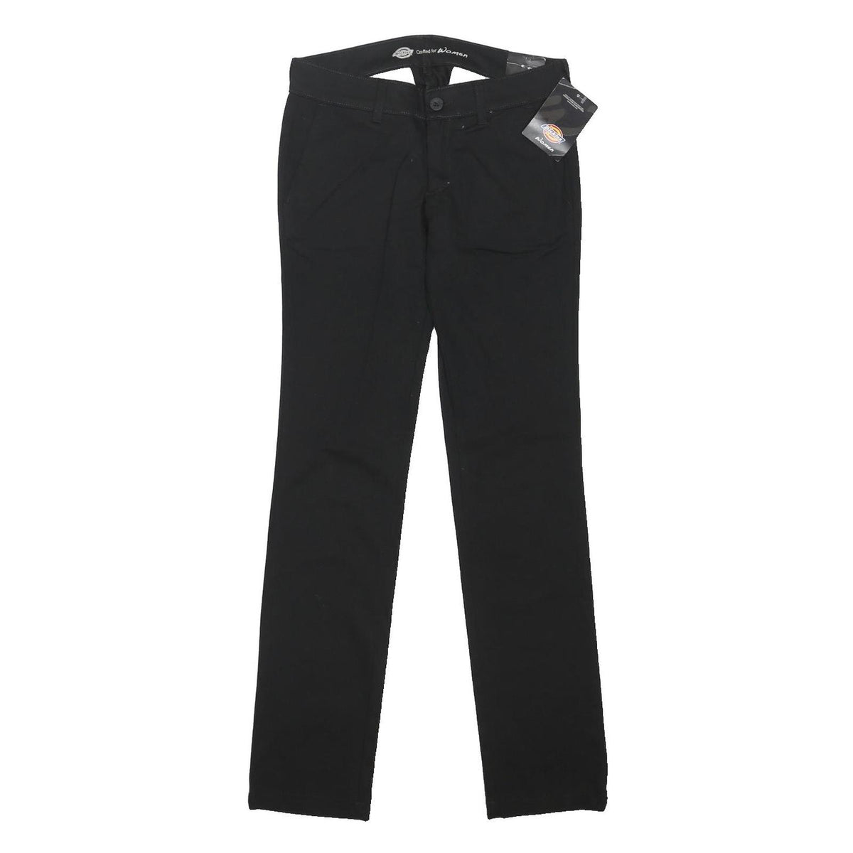 DICKIES Womens Black Regular Fit Straight Leg Trousers W30 L32 Workwear Zip