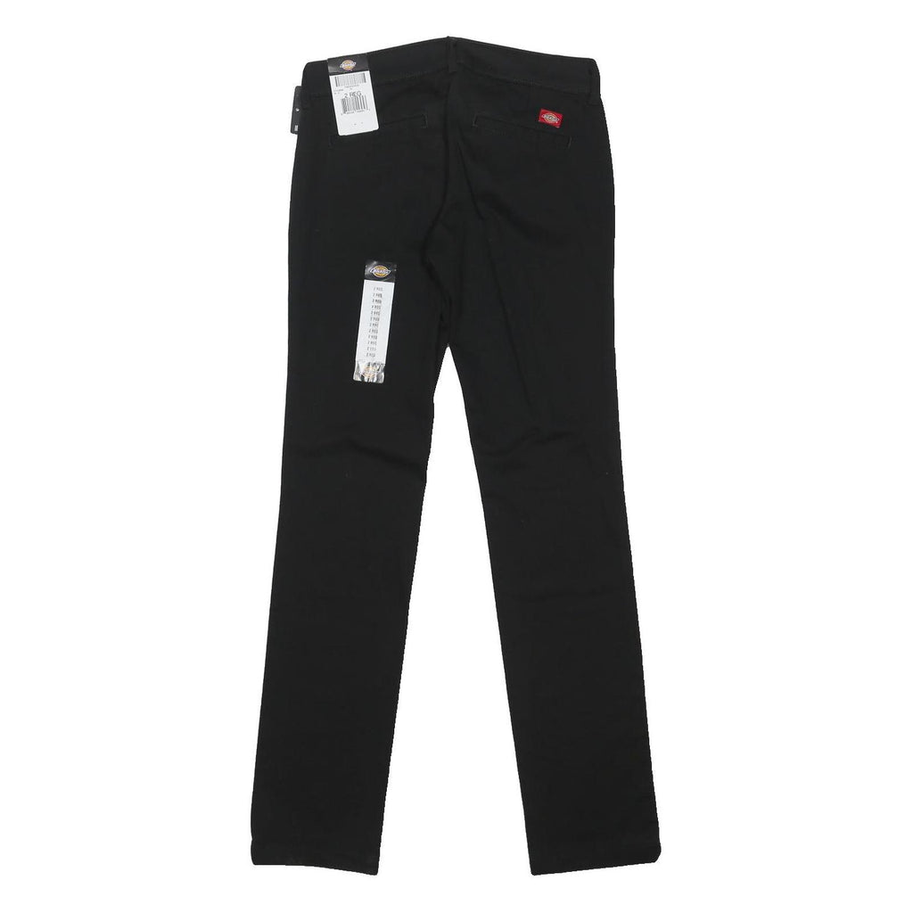 DICKIES Womens Black Regular Fit Straight Leg Trousers W30 L32 Workwear Zip